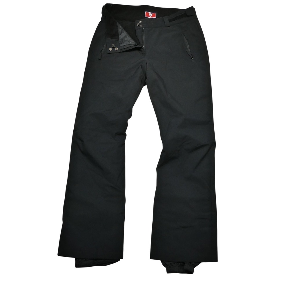 Rossignol Snow Pants Womens Large Black Insulated Adjustable Ski Zip Pockets